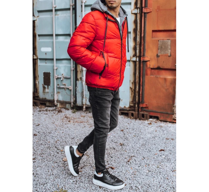 Pánská prošívaná zimní bunda červená FashionStreet TX3828