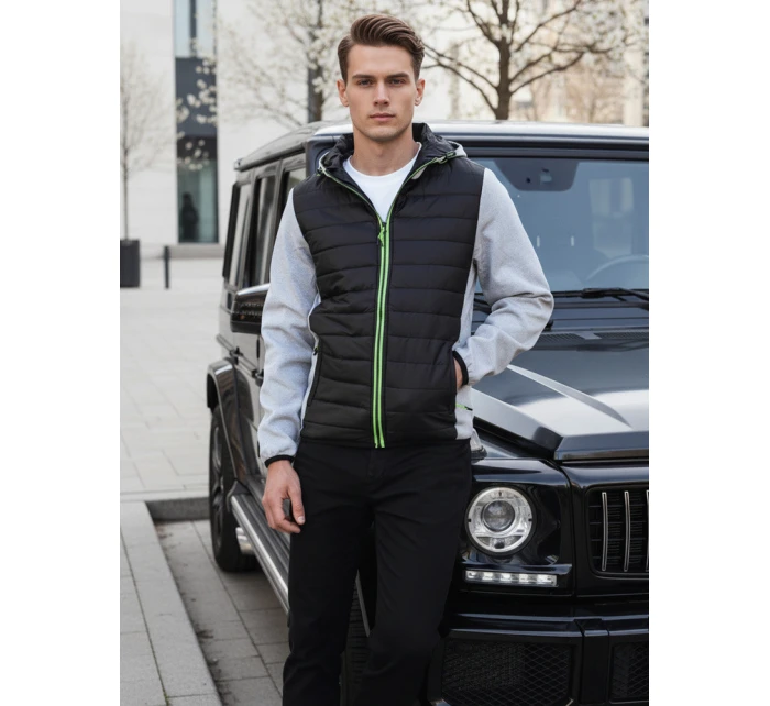 Pánská přechodná prošívaná šedá bunda TX4402