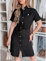 LOVE ME MIDI midi košilové šaty černé model 21988938 - Dstreet LOVE ME MIDI midi košilové šaty černé model 21988938 - Dstreet