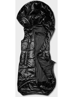 Černá dámská vesta s asymetrickou spodní částí (B8129-1)