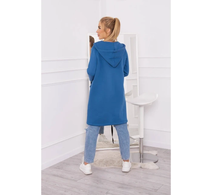 Chrpově modrá zateplená bunda s kapucí Chrpově modrá zateplená bunda s kapucí