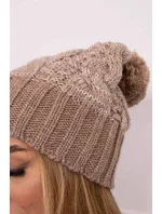 Fleecová čepice Paris model 18750773 tmavě béžová - K-Fashion Fleecová čepice Paris model 18750773 tmavě béžová - K-Fashion