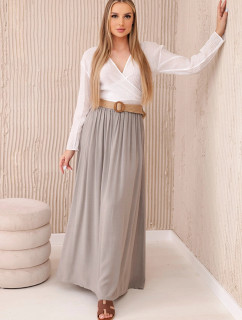 Viskózová sukně s ozdobným páskem model 20129732 - K-Fashion