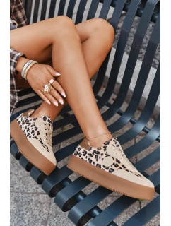 Dámské tenisky na platformě pantera Big Star SS274763 béžové