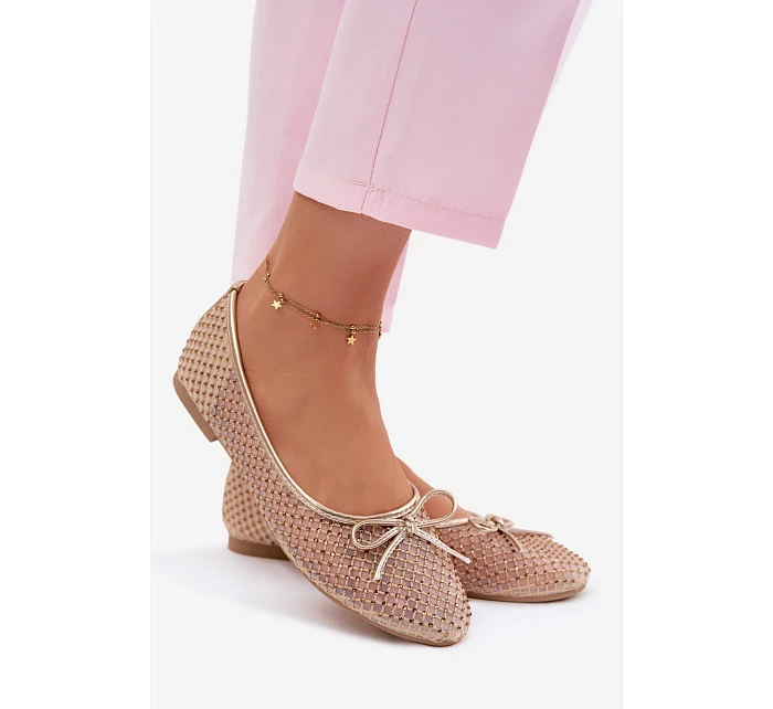 Síťové baleríny s ozdobou Vinceza 62270 Zlaté Síťové baleríny s ozdobou Vinceza 62270 Zlaté