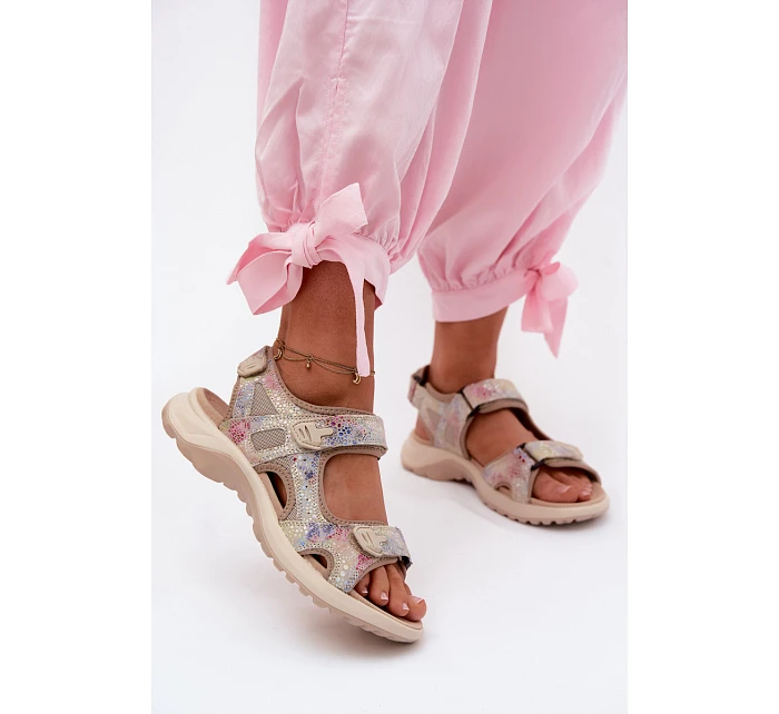 Kožené vzorované dámské sandály v sportovním stylu model 22123198 - EVENTO