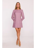 M870 Tweed mini šaty - marsala