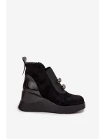 Dámské kotníkové boty na platformě D&A – černé Dámské kotníkové boty na platformě D&A – černé