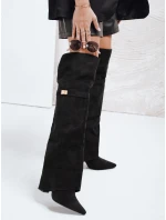 Dámské semišové černé kozačky model 21993087 - Dstreet Dámské semišové černé kozačky model 21993087 - Dstreet