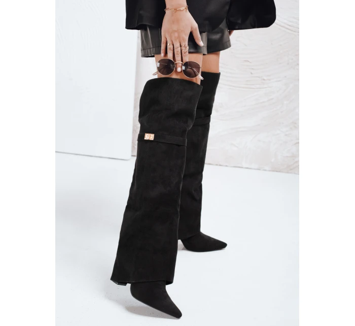Dámské semišové černé kozačky model 21993087 - Dstreet Dámské semišové černé kozačky model 21993087 - Dstreet