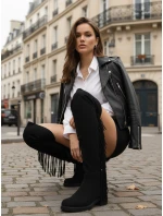 Dámské semišové černé kozačky model 21995713 - Dstreet Dámské semišové černé kozačky model 21995713 - Dstreet