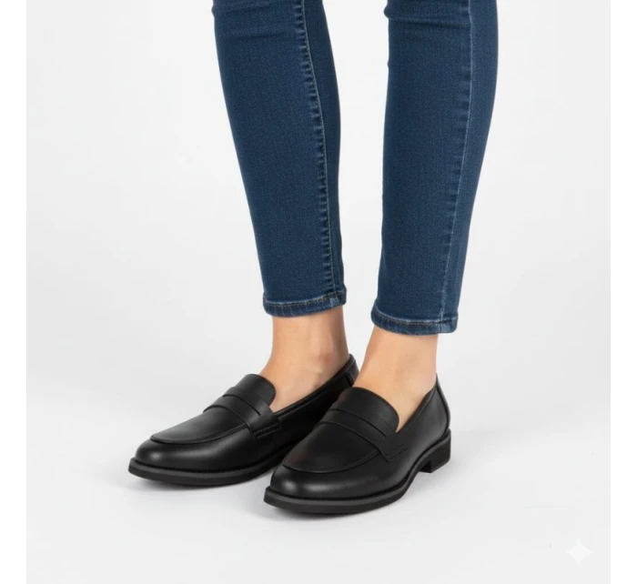 Kožené polobotky Jezzi černé SFY25128