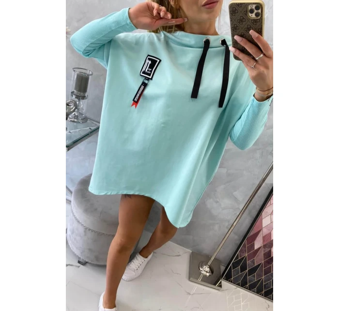 Oversize mikina s asymetrickými boky mint