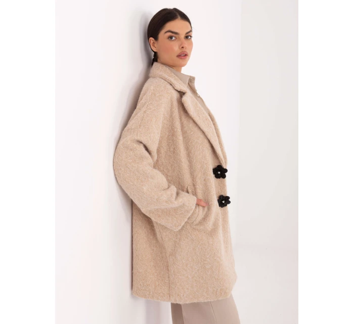 Płaszcz IT PL model 21795642 beżowy - FPrice Płaszcz IT PL model 21795642 beżowy - FPrice