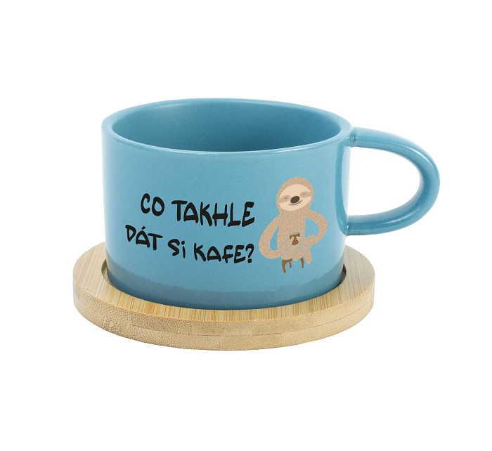 CO TAKHLE DÁT SI KAFE? - modrý hrníček makronka 200 ml