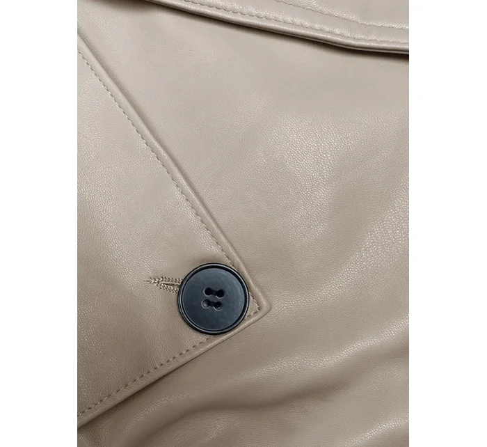 Krátký trenčkot z ekologické kůže J Style v teplé béžové barvě (11Z8102)