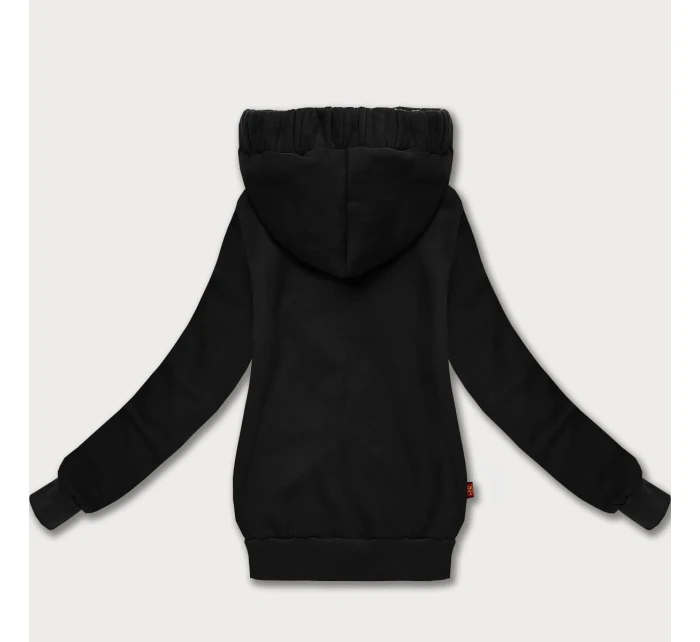 Černá vypasovaná dámská mikina s asymetrickým zipem model 21301342 - LHD