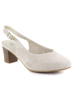 Béžové kožené lodičky s otevřenou špičkou Rieker 44651-60