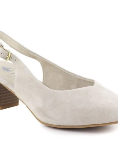 Béžové kožené lodičky s otevřenou špičkou model 21906739 - Rieker