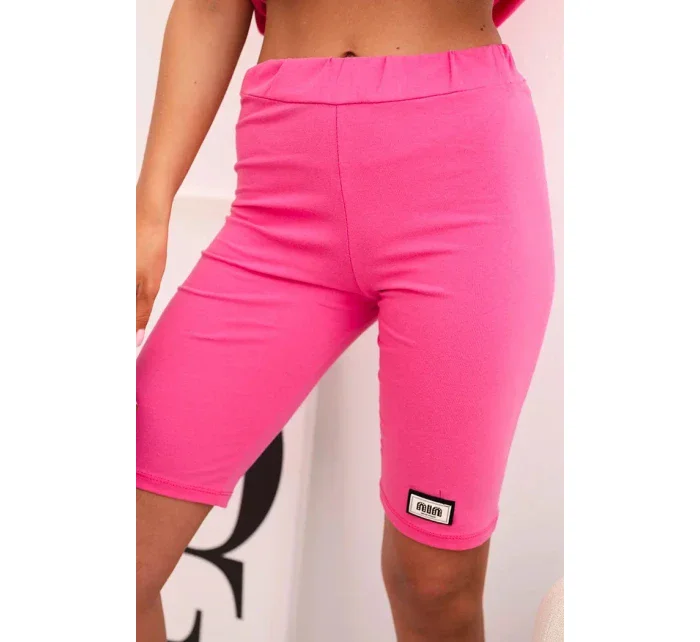 Dámský bavlněný komplet s krátkým rukávem a šortkami růžový Dámský bavlněný komplet s krátkým rukávem a šortkami růžový