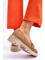 Módní semišové mokasíny tmavě béžové Eloisa Módní semišové mokasíny tmavě béžové Eloisa