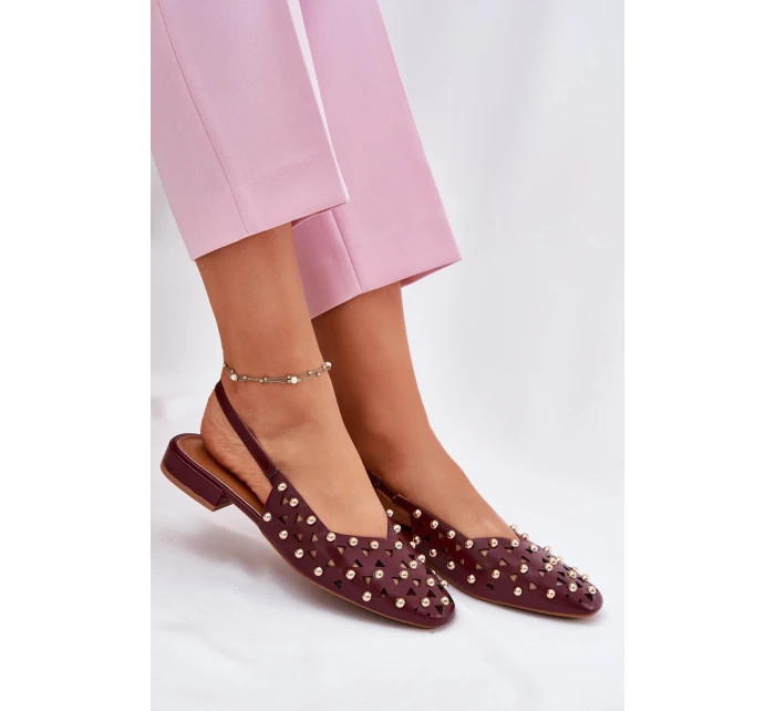 Zdobené Baleríny Na Plochém Podpatku Bordové Nilarisela Zdobené Baleríny Na Plochém Podpatku Bordové Nilarisela