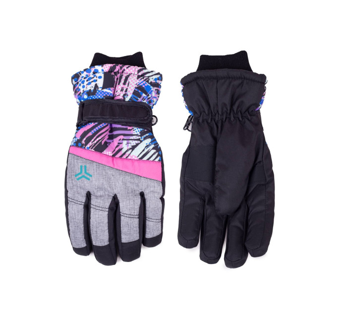 Yoclub Dětské zimní lyžařské rukavice REN-0320G-A150 Multicolour