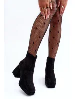 Černé semišové kotníkové boty s podpatky model 20020597 - Kesi Černé semišové kotníkové boty s podpatky model 20020597 - Kesi