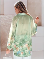 Dámské květované tričko oversize Květinově zelené FashionStreet DY0471