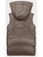 Tmavě béžová dámská vesta se stojáčkem a kapucí Miss model 19375958 - Miss TiTi