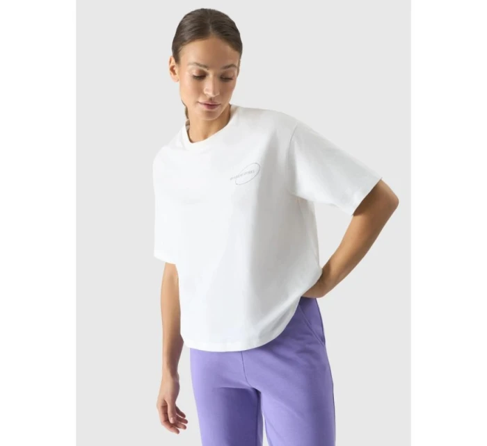 Dámské tričko oversize s potiskem 4F 4FRSS24TTSHF2089-11S