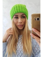 Čepice Magda s ohrnutím K293 zelená neonová Čepice Magda s ohrnutím K293 zelená neonová