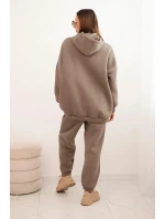 Dámský teplákový komplet zateplený z bavlny s kapucí fango