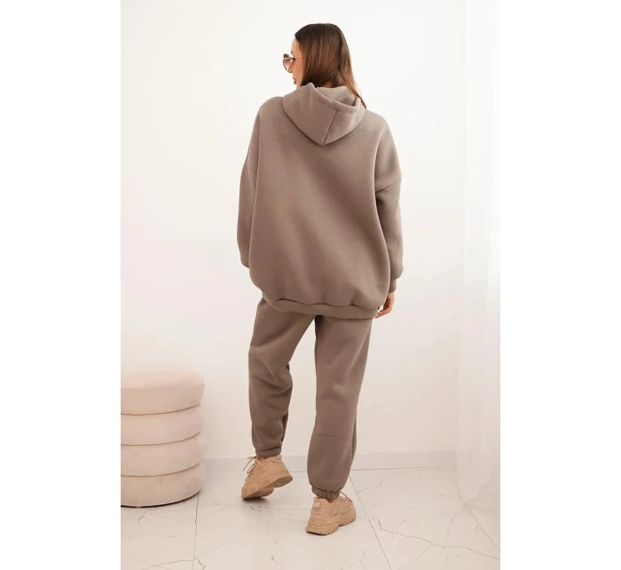 Dámský teplákový komplet zateplený z bavlny s kapucí fango