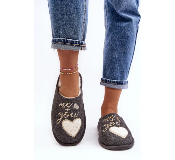 Dámské klasické pantofle s vložkou šedé Mabira