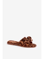 Ploché Dámské Pantofle S Mašlí Leopardí Hnědé model 21688557 - Boto Ploché Dámské Pantofle S Mašlí Leopardí Hnědé model 21688557 - Boto