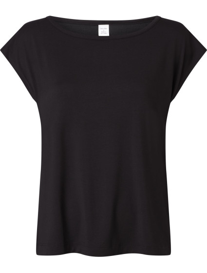 Dámské tričko Lounge T-Shirt S/S WIDE NECK 000QS6794EUB1 černá - Calvin Klein