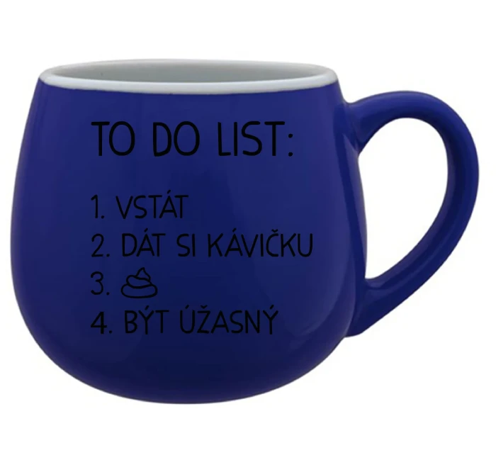 TO DO LIST: BÝT ÚŽASNÝ - modrý keramický hrníček 300 ml TO DO LIST: BÝT ÚŽASNÝ - modrý keramický hrníček 300 ml