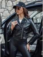 Dámská kožená bunda krátká přechodná ramones BARBADOS černá FashionStreet TY4549