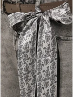 Dámské džíny balonového střihu s páskem šedé FashionStreet UY2888