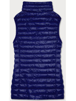 Tmavě modrá krátká dámská prošívaná vesta model 17199557 - J.STYLE