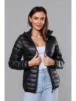 Černá dámská prošívaná bunda pro přechodné období model 17987609 - J.STYLE Černá dámská prošívaná bunda pro přechodné období model 17987609 - J.STYLE