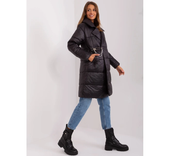 Černá lehká dámská prošívaná zimní bunda Factory Price (TR8310)