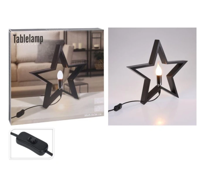 DEKORATIVNÍ HVĚZDA S LED OSVĚTLENÍM 35CM ČERNÁ Dětské