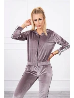 Velurová souprava s ozdobnými model 21752924 šedá - K-Fashion Velurová souprava s ozdobnými model 21752924 šedá - K-Fashion