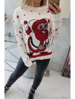 Svetr s ecru model 18748055 - K-Fashion Svetr s ecru model 18748055 - K-Fashion