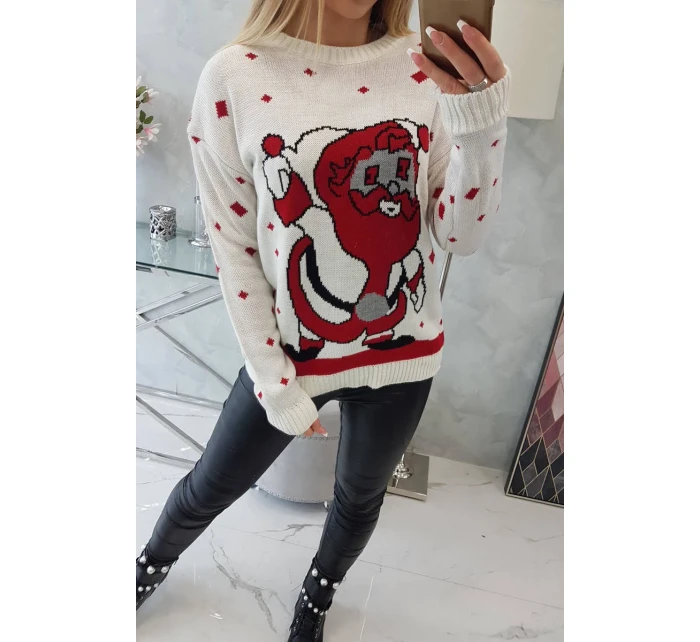 Svetr s ecru model 18748055 - K-Fashion Svetr s ecru model 18748055 - K-Fashion