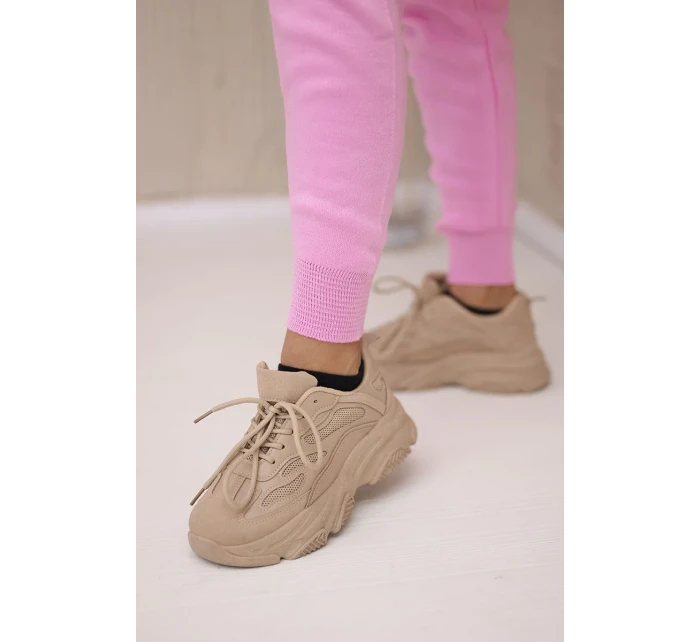 Dvoudílný svetrový set světle růžový