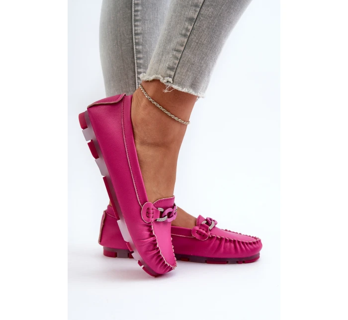 Semišové pohodlné mokasíny Fuchsia model 21655739 - S.Barski