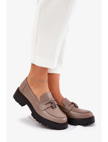 Dámské kožené mokasíny „Miś“ Vinceza – béžové Dámské kožené mokasíny „Miś“ Vinceza – béžové